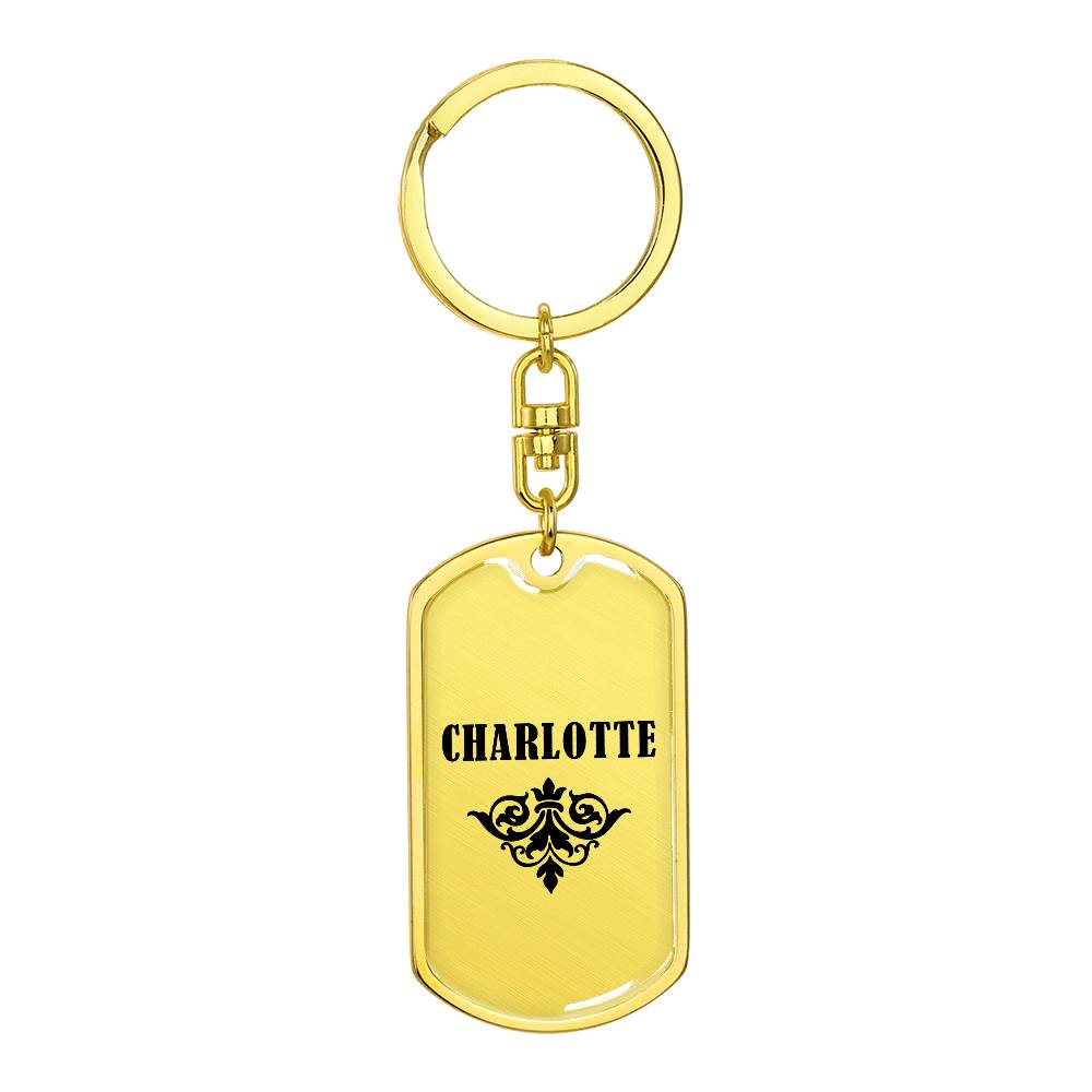 Charlotte v01a - Luxury Dog Tag Keychain