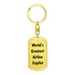 World's Greatest Airline Copilot - Luxury Dog Tag Keychain