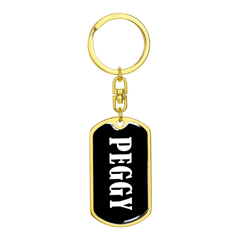 Peggy v01w - Luxury Dog Tag Keychain