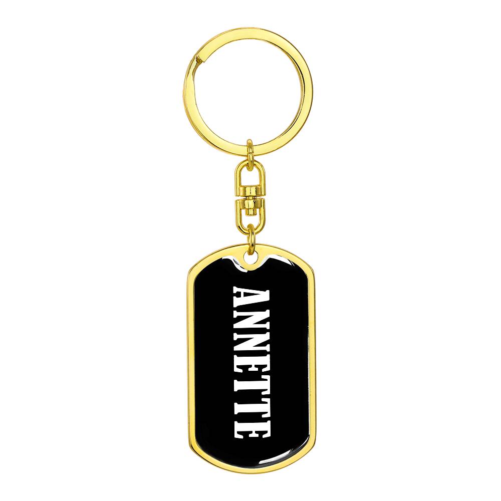 Annette v01w - Luxury Dog Tag Keychain