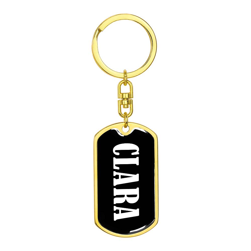 Clara v01w - Luxury Dog Tag Keychain