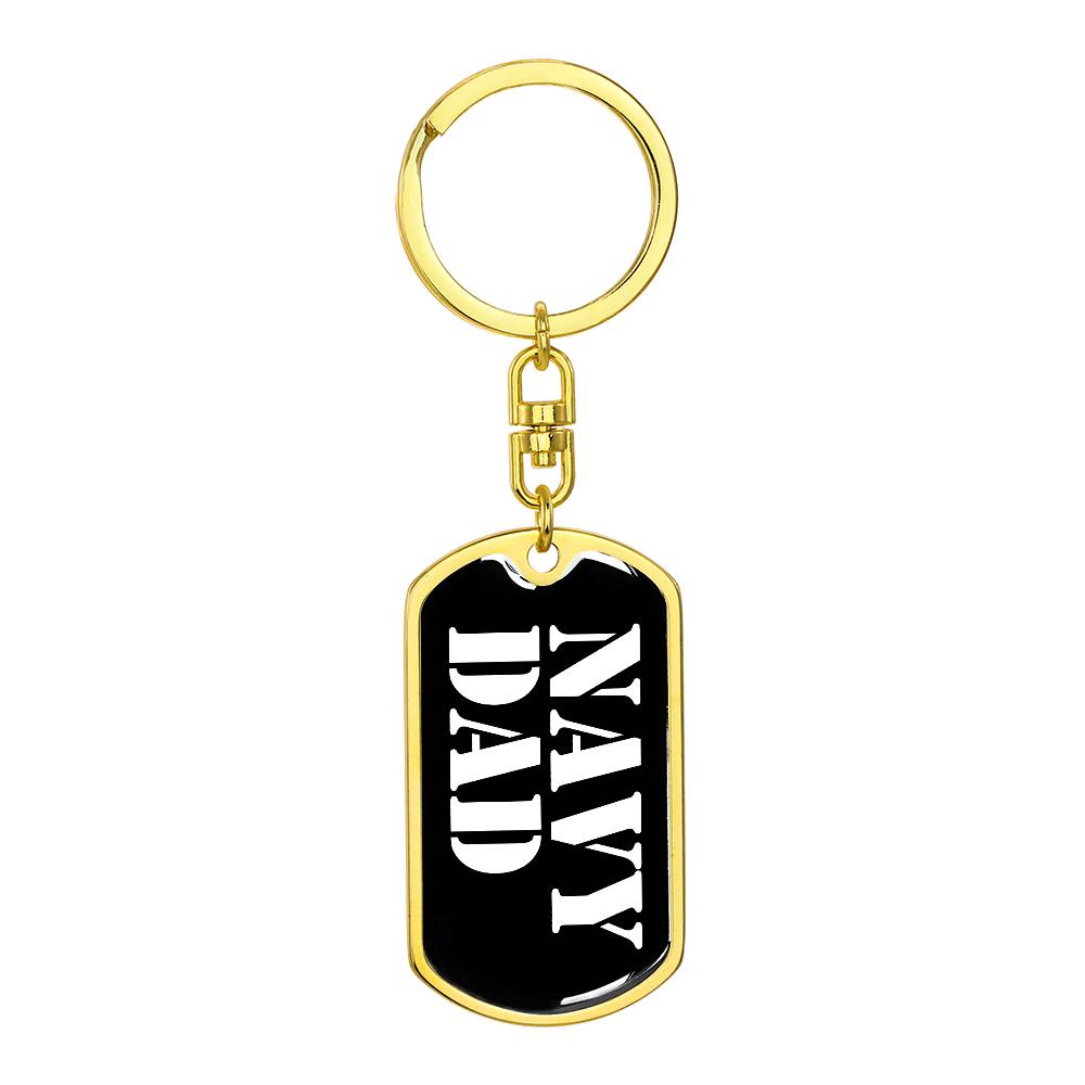 Navy Dad v3 - Luxury Dog Tag Keychain