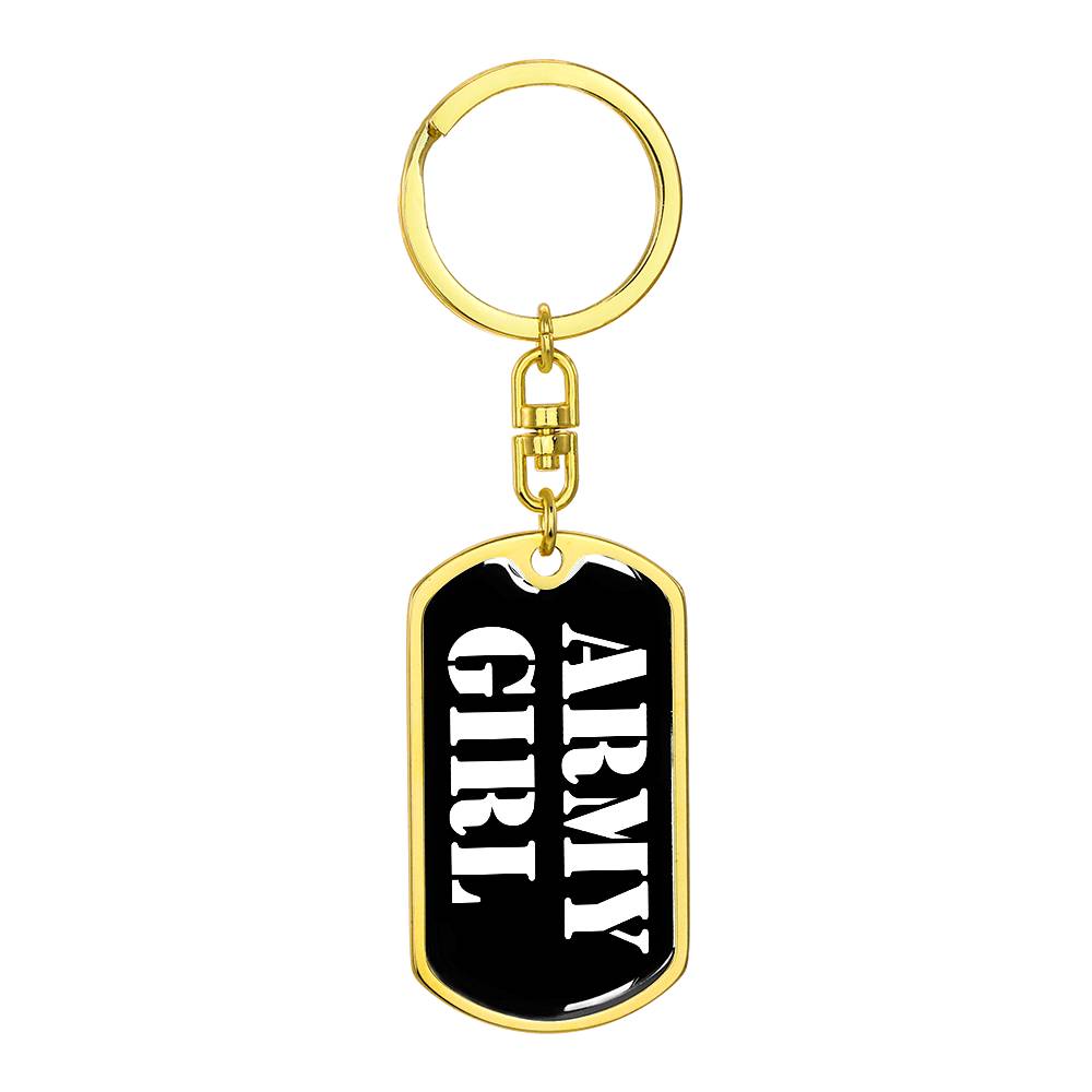 Army Girl v3 - Luxury Dog Tag Keychain