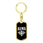 Alma v03a - Luxury Dog Tag Keychain