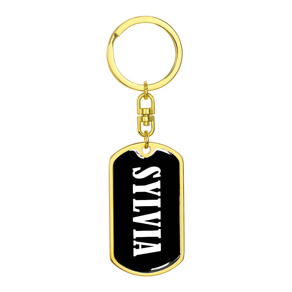 Sylvia v01w - Luxury Dog Tag Keychain