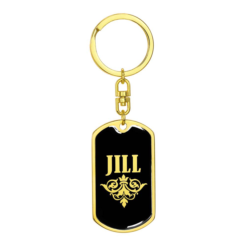 Jill v02a - Luxury Dog Tag Keychain