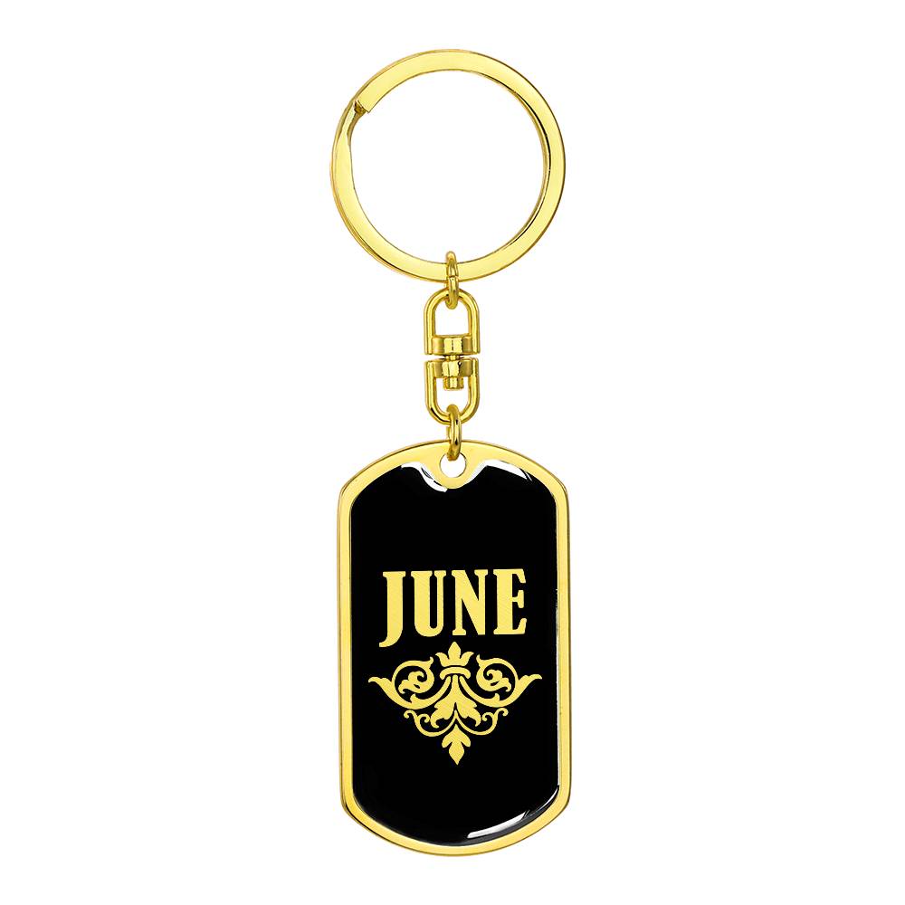 June v02a - Luxury Dog Tag Keychain