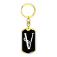 Initial V v001-13 - Luxury Dog Tag Keychain