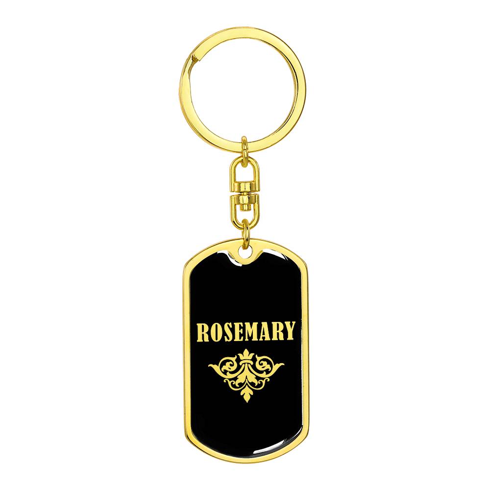 Rosemary v02a - Luxury Dog Tag Keychain
