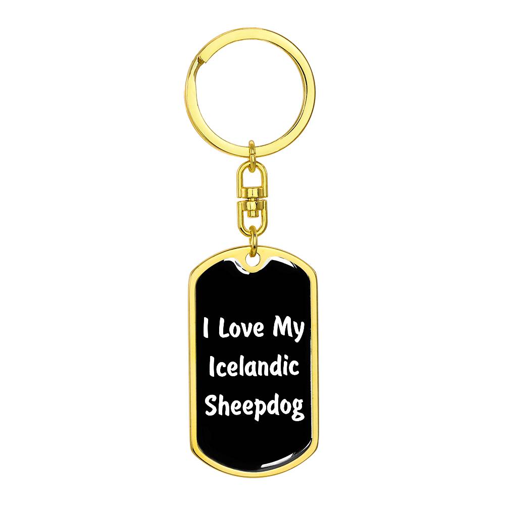 Love My Icelandic Sheepdog v6 - Luxury Dog Tag Keychain