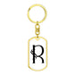 Initial R v001-14 - Luxury Dog Tag Keychain