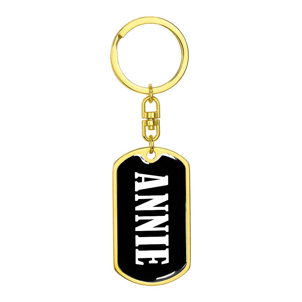 Annie v01w - Luxury Dog Tag Keychain