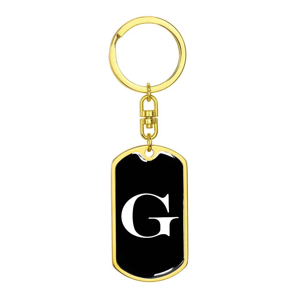 Initial G v3a - Luxury Dog Tag Keychain
