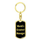 World's Greatest Manager v2 - Luxury Dog Tag Keychain