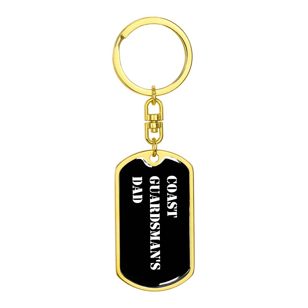 Coast Guardsman's Dad v3 - Luxury Dog Tag Keychain