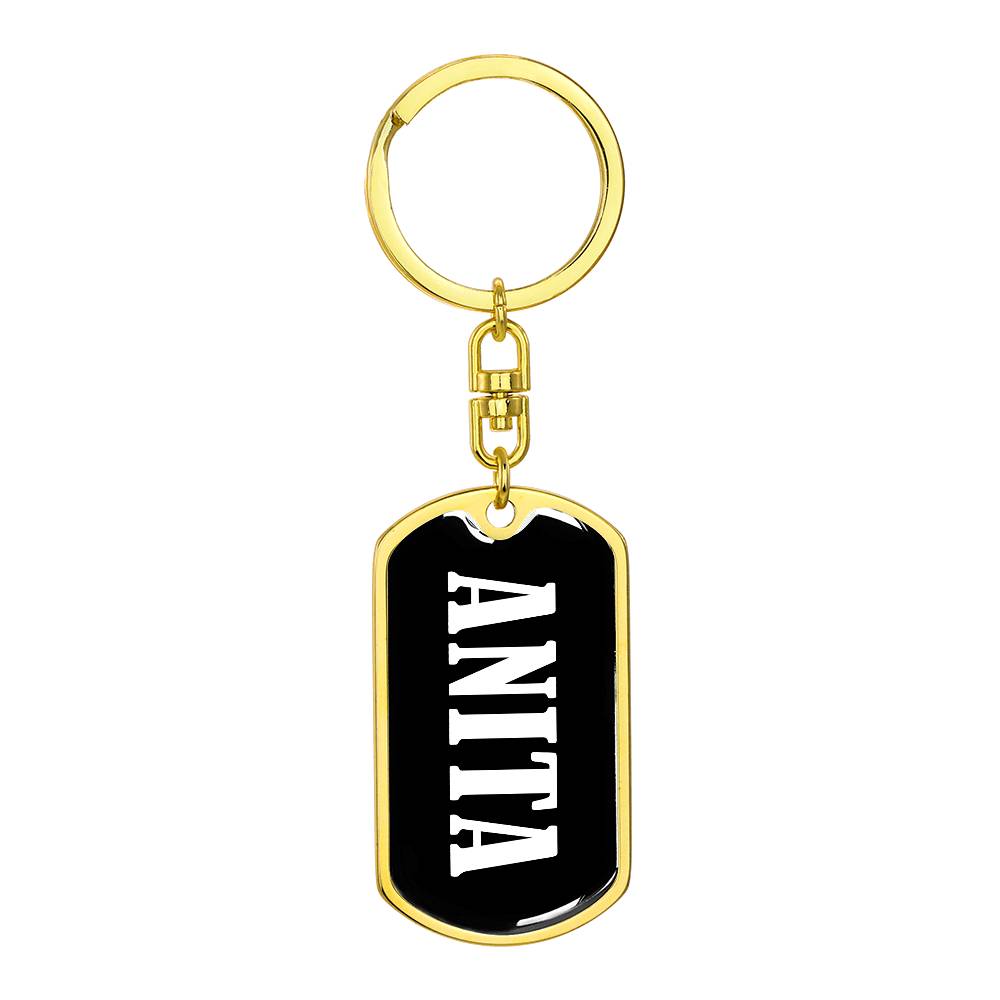 Anita v01w - Luxury Dog Tag Keychain