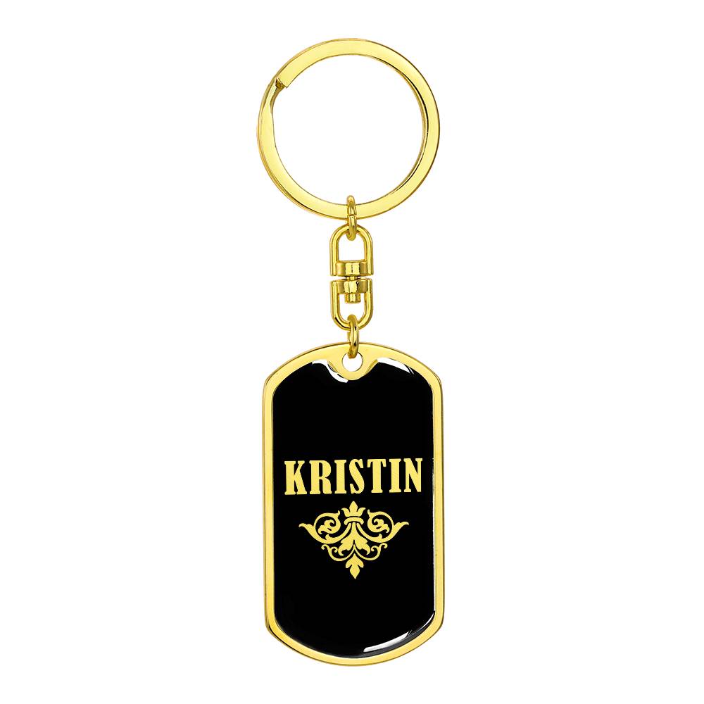Kristin v02a - Luxury Dog Tag Keychain
