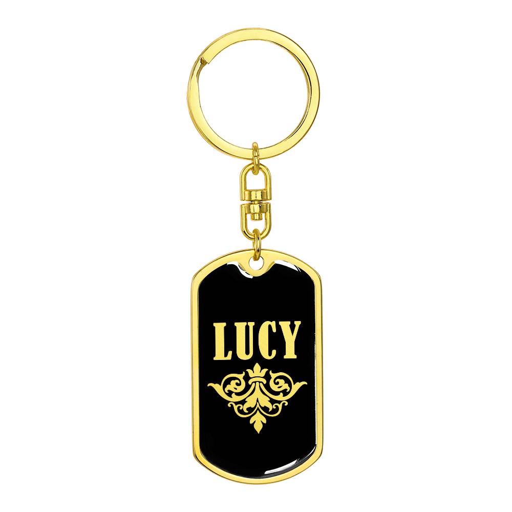 Lucy v02a - Luxury Dog Tag Keychain