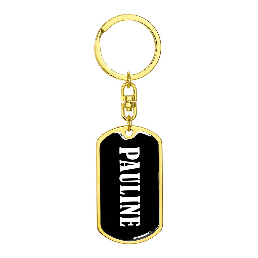 Pauline v01w - Luxury Dog Tag Keychain
