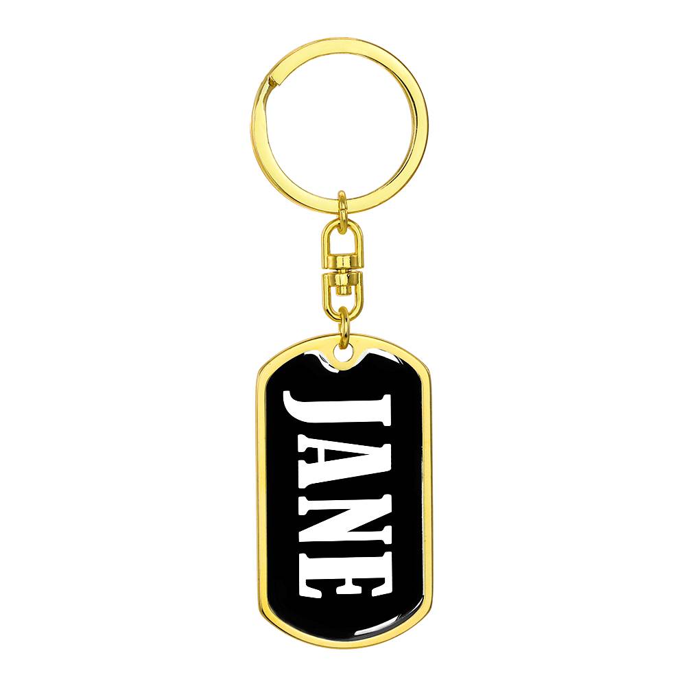 Jane v01w - Luxury Dog Tag Keychain