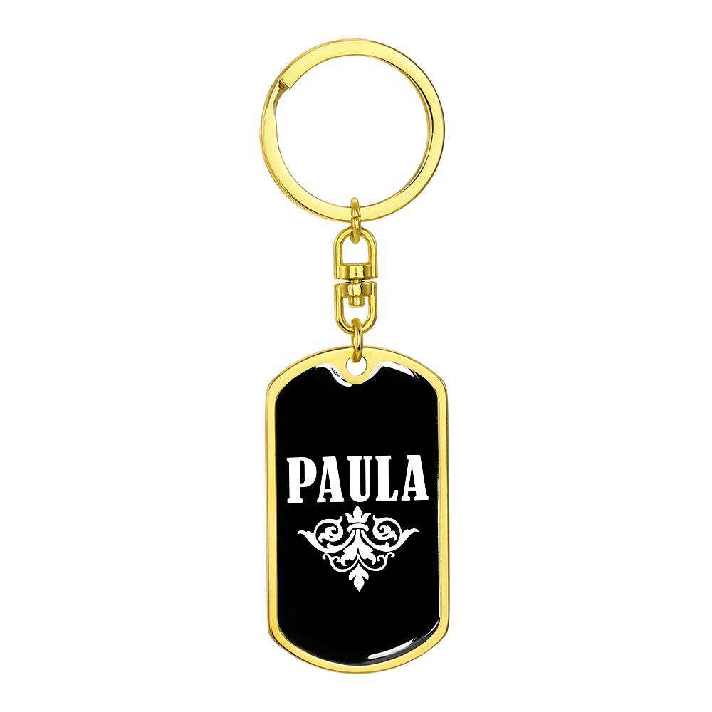 Paula v03a - Luxury Dog Tag Keychain