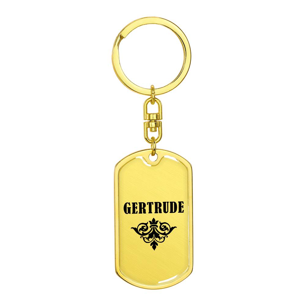 Gertrude v01a - Luxury Dog Tag Keychain