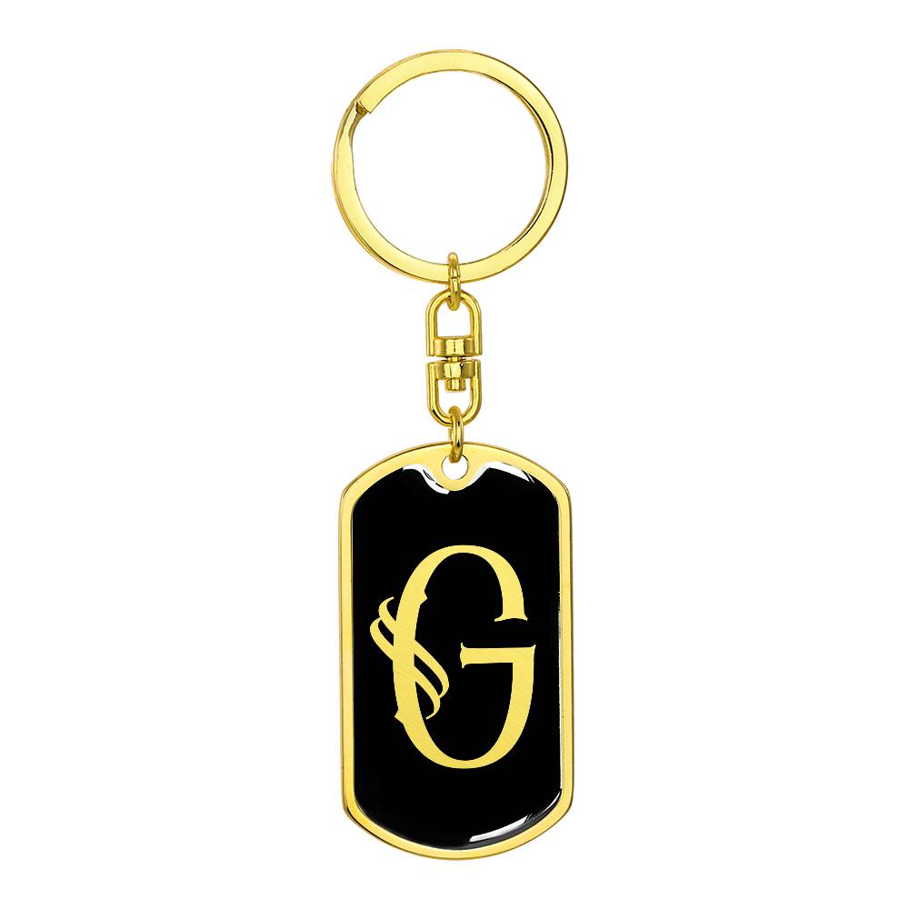 Initial G v001-12 - Luxury Dog Tag Keychain