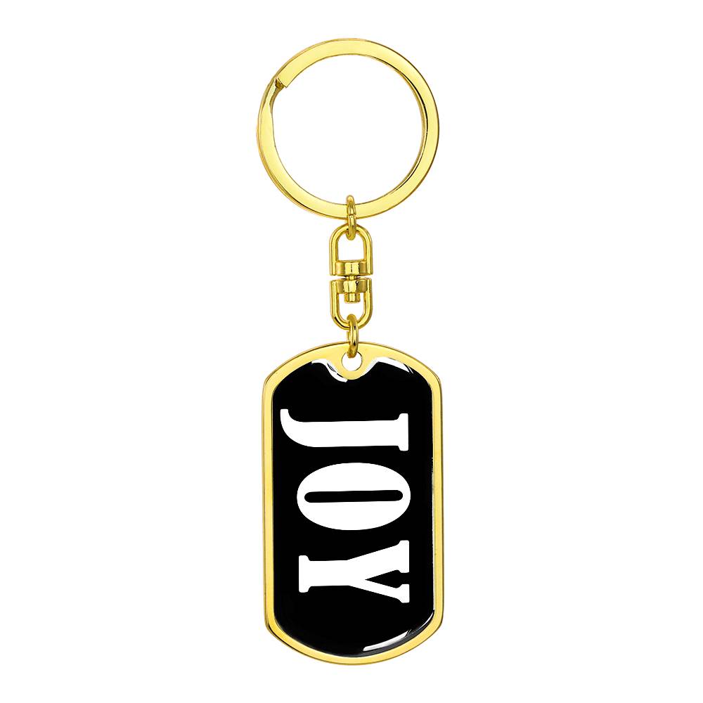 Joy v01w - Luxury Dog Tag Keychain