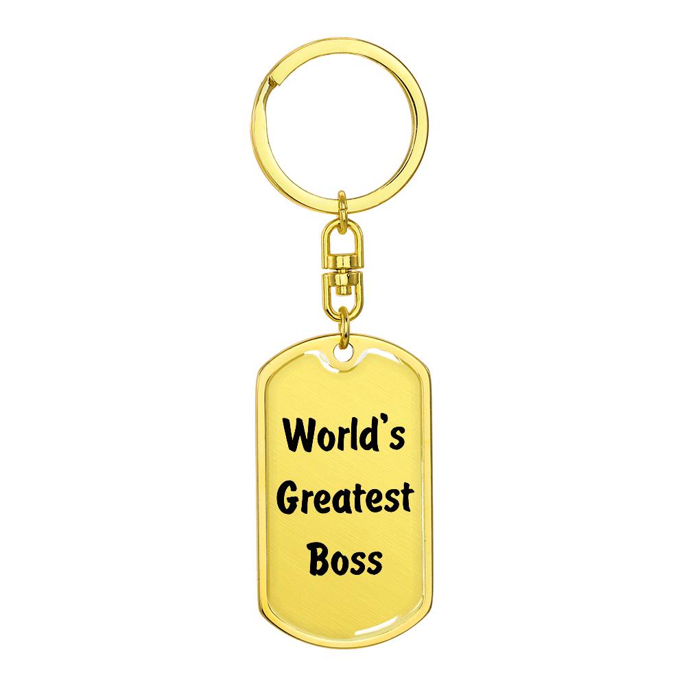 World's Greatest Boss - Luxury Dog Tag Keychain