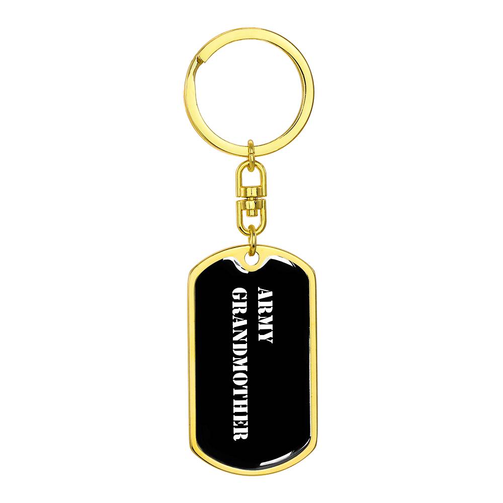 Army Grandmother v3 - Luxury Dog Tag Keychain