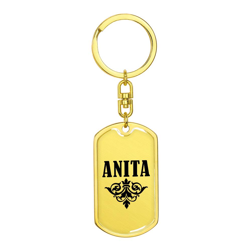 Anita v01a - Luxury Dog Tag Keychain