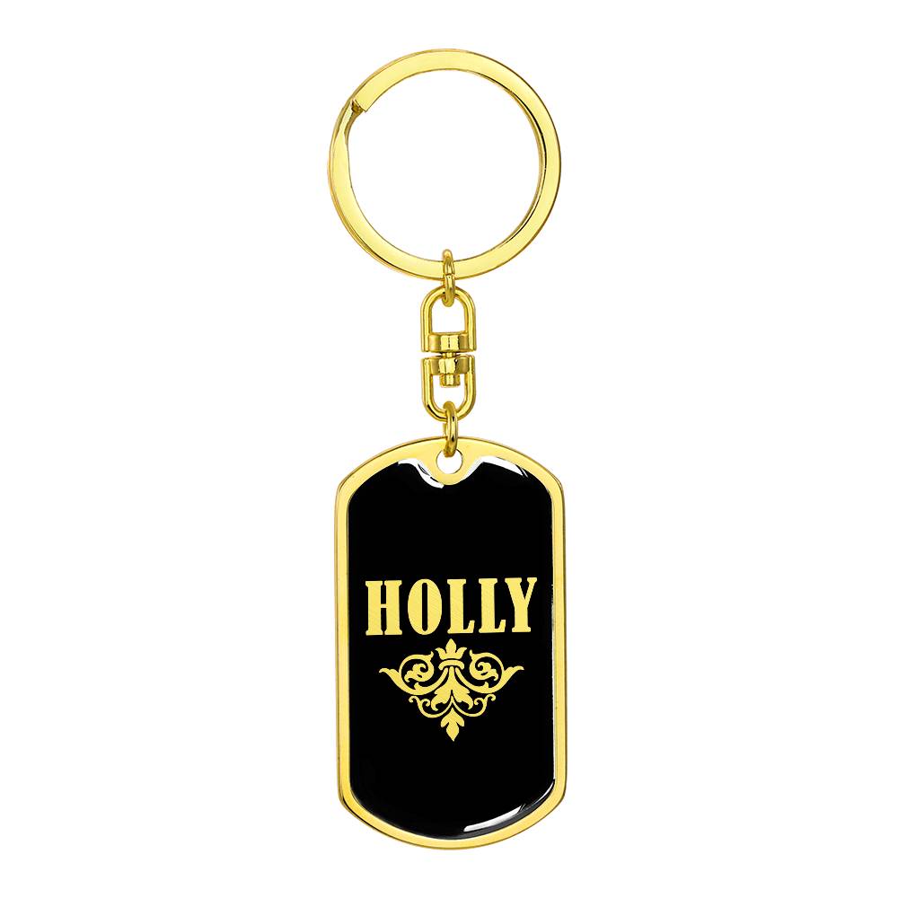 Holly v02a - Luxury Dog Tag Keychain