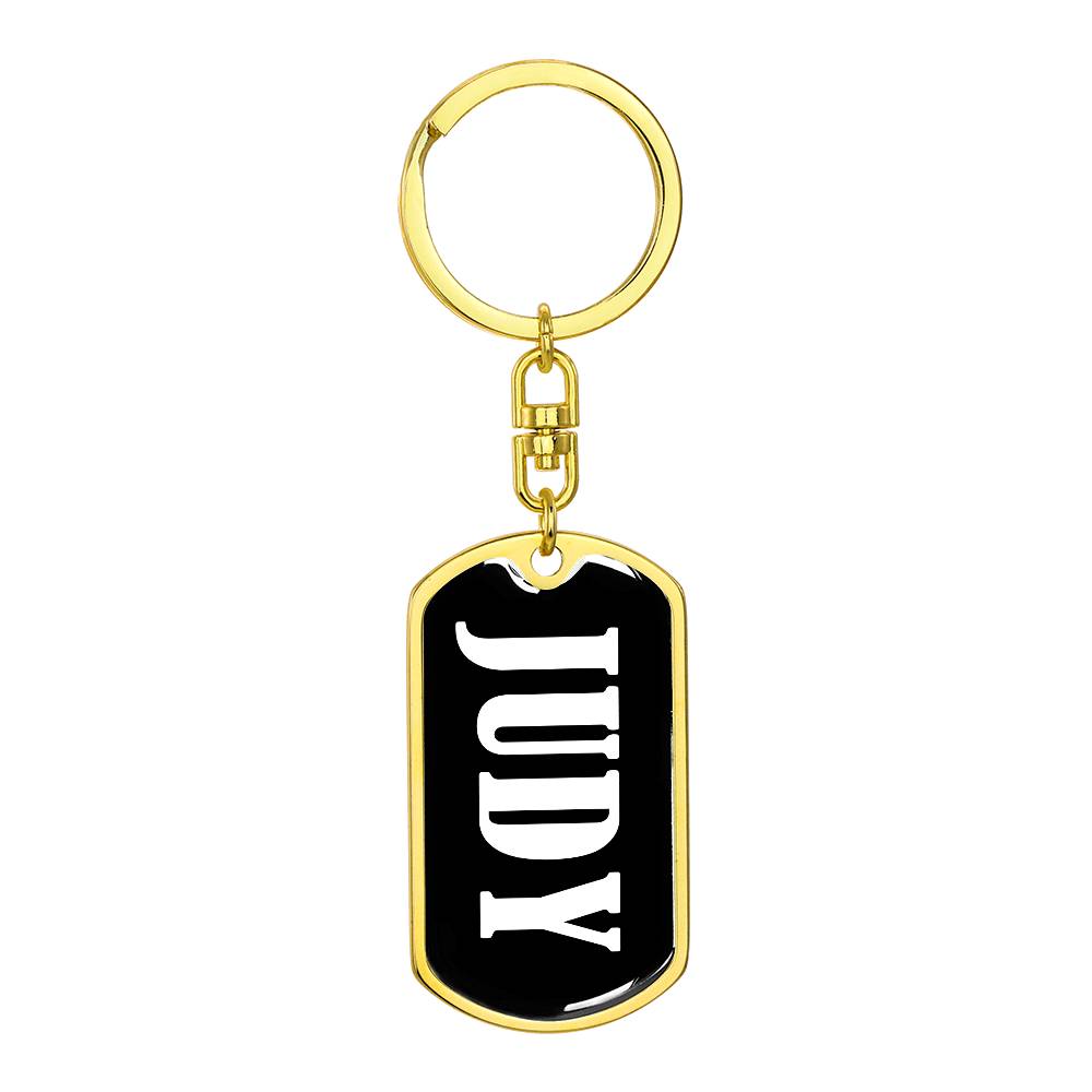 Judy v01w - Luxury Dog Tag Keychain