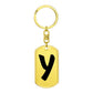 Initial Y v1b - Luxury Dog Tag Keychain