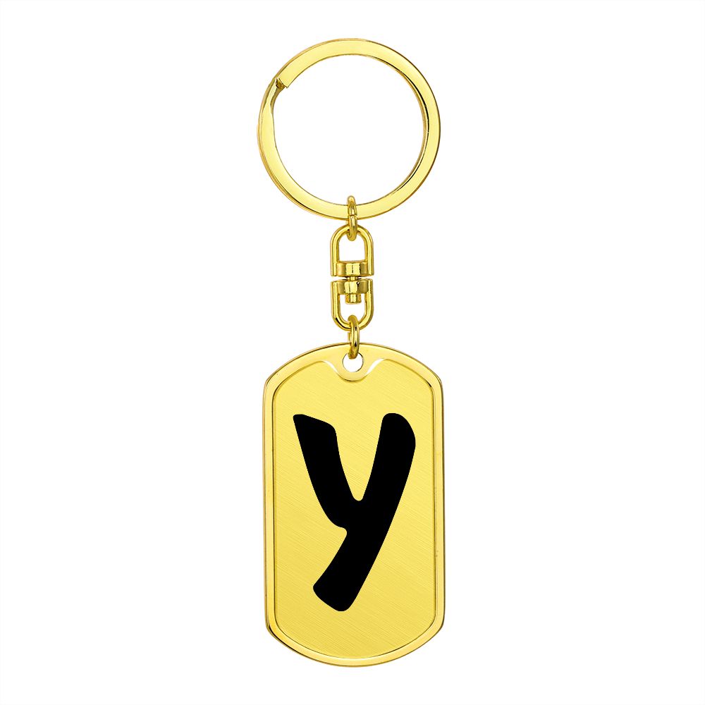 Initial Y v1b - Luxury Dog Tag Keychain