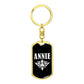 Annie v03a - Luxury Dog Tag Keychain