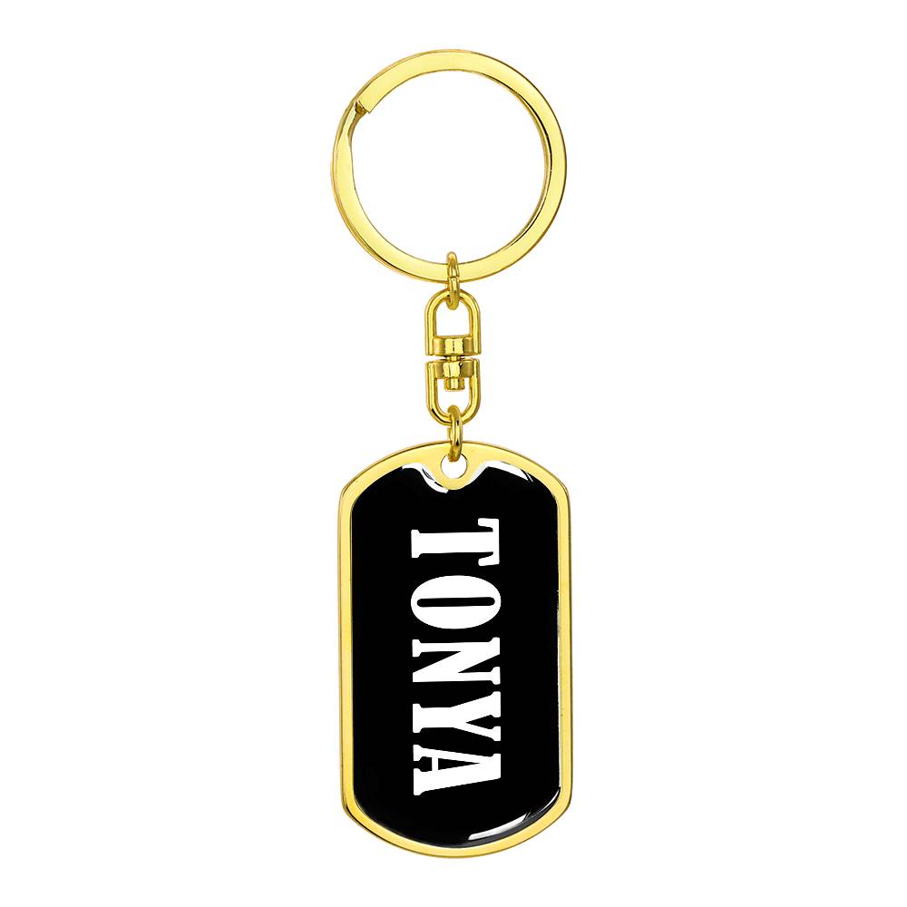 Tonya v01w - Luxury Dog Tag Keychain
