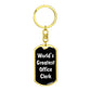 World's Greatest Office Clerk v3 - Luxury Dog Tag Keychain