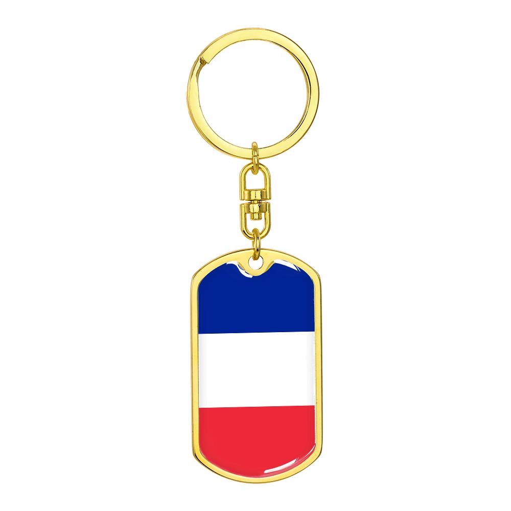 French Flag - Luxury Dog Tag Keychain