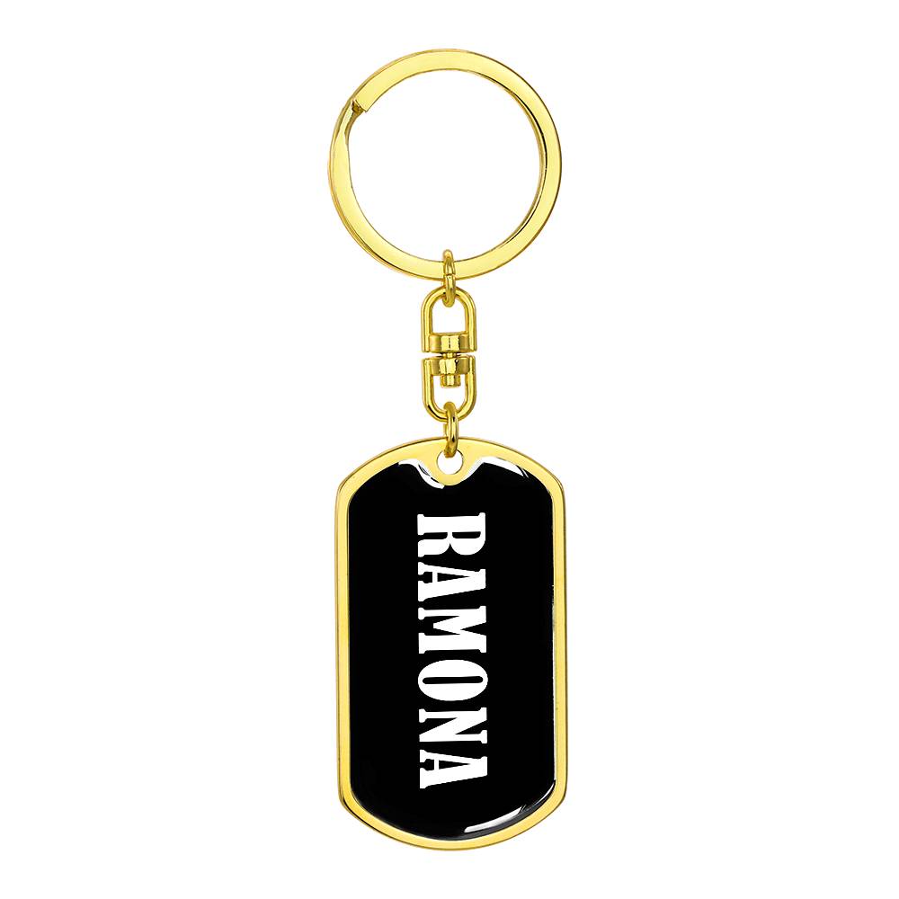 Ramona v01w - Luxury Dog Tag Keychain
