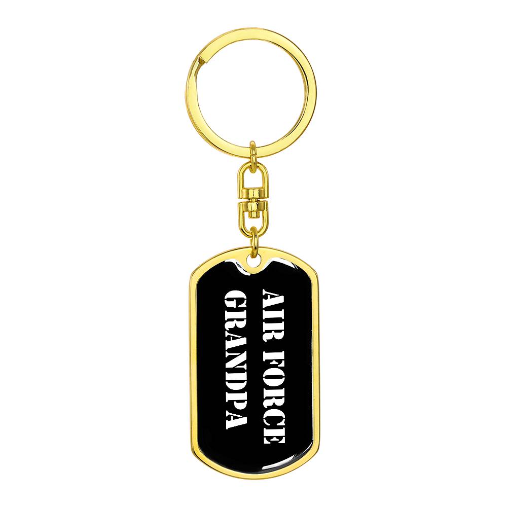 Air Force Grandpa v3 - Luxury Dog Tag Keychain