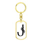 Initial J v001-14 - Luxury Dog Tag Keychain