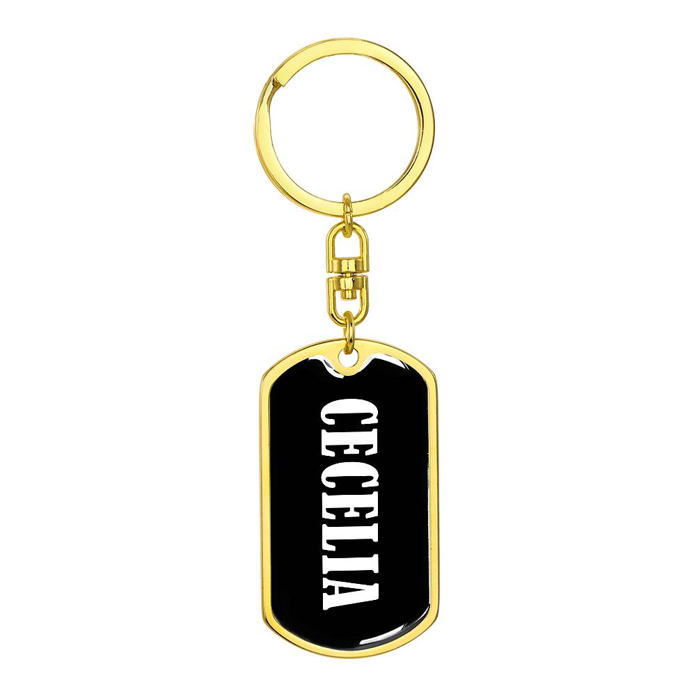 Cecelia v03 - Luxury Dog Tag Keychain