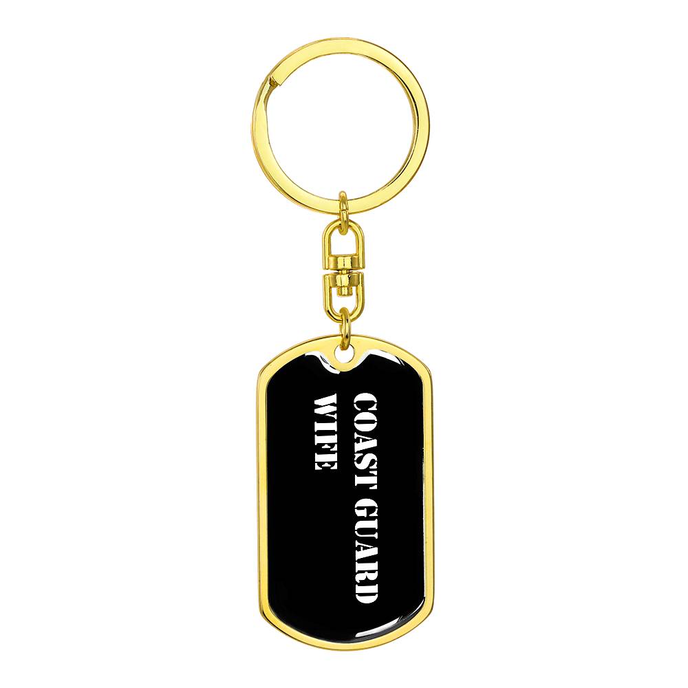 Coast Guard Wife v3 - Luxury Dog Tag Keychain