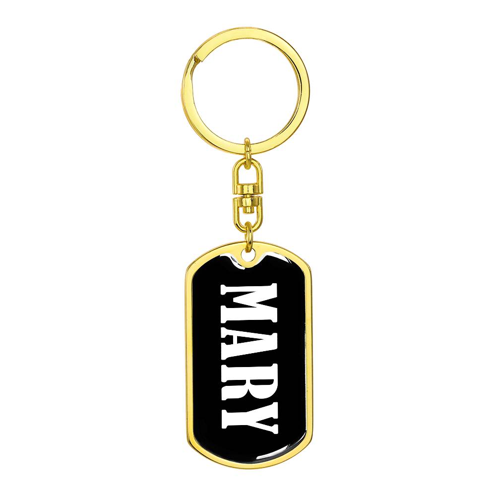 Mary v01w - Luxury Dog Tag Keychain