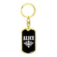 Alice v03a - Luxury Dog Tag Keychain