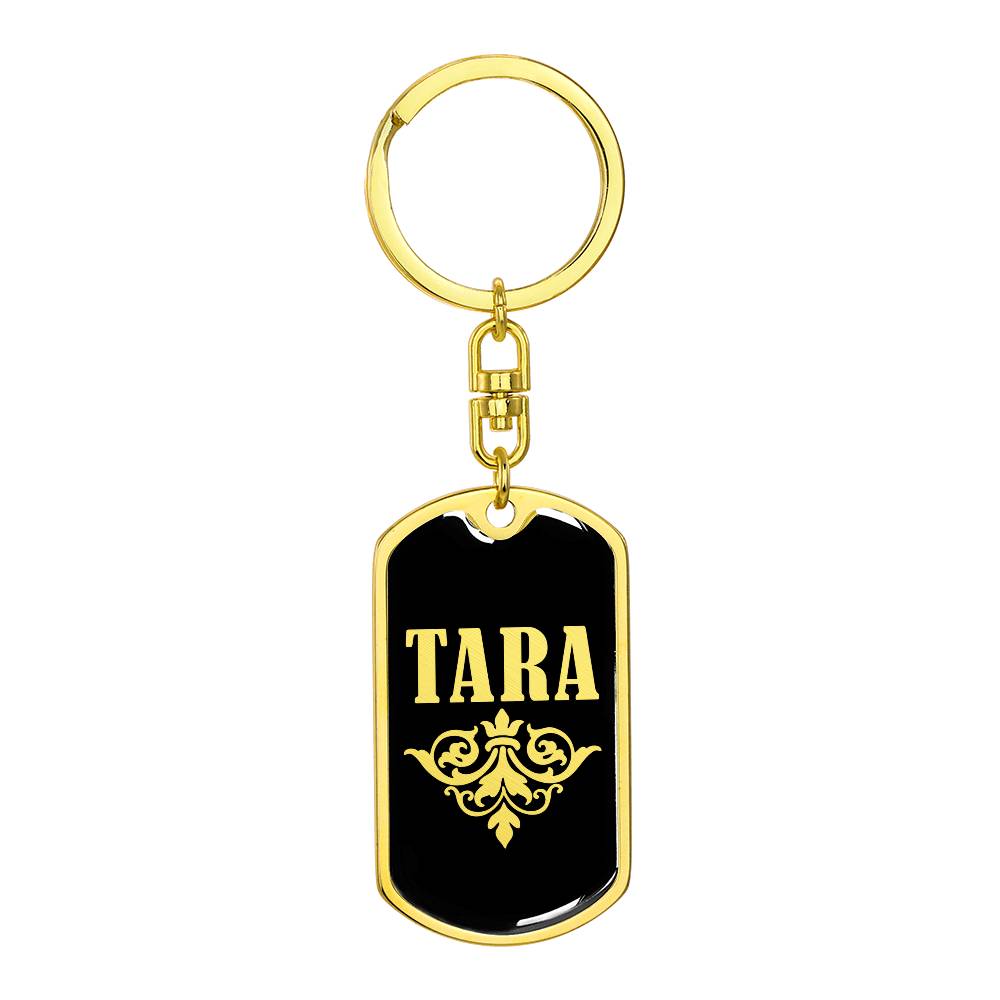 Tara v02a - Luxury Dog Tag Keychain