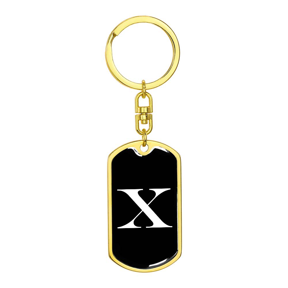 Initial X v3a - Luxury Dog Tag Keychain