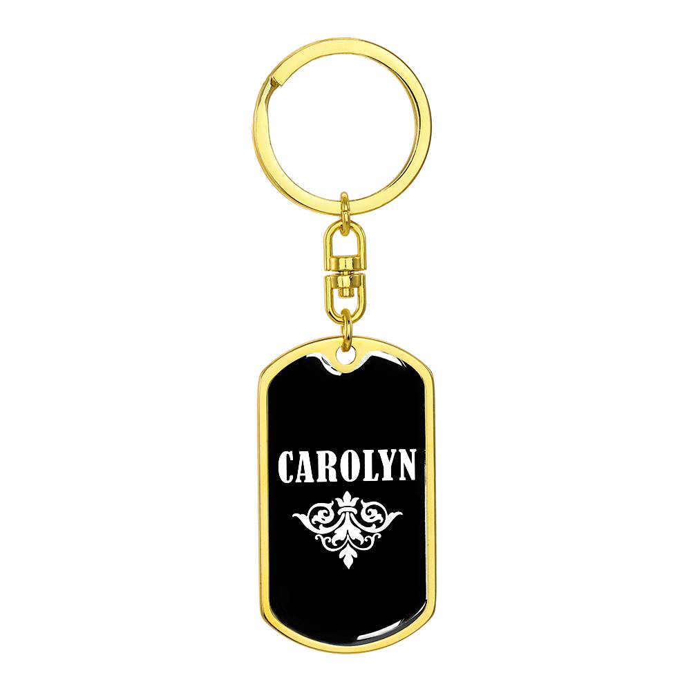 Carolyn v03a - Luxury Dog Tag Keychain
