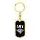 Amy v03a - Luxury Dog Tag Keychain